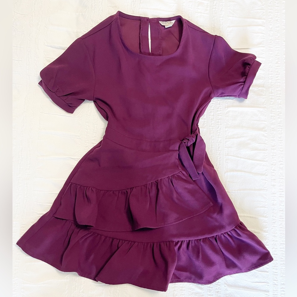 Habitual Kid Erica Mauve Ruffle Dress 5/6